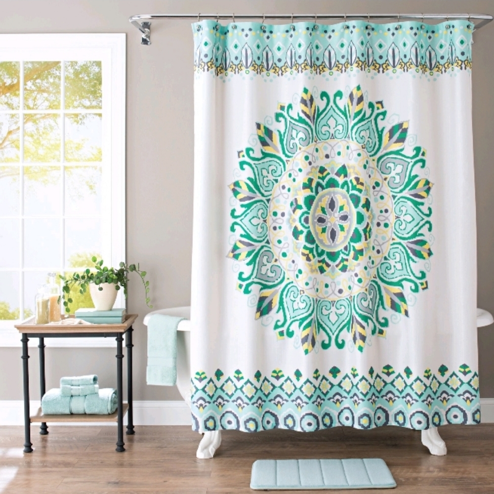 💠 Artistic Fabric Shower Curtain Multicolor NEW